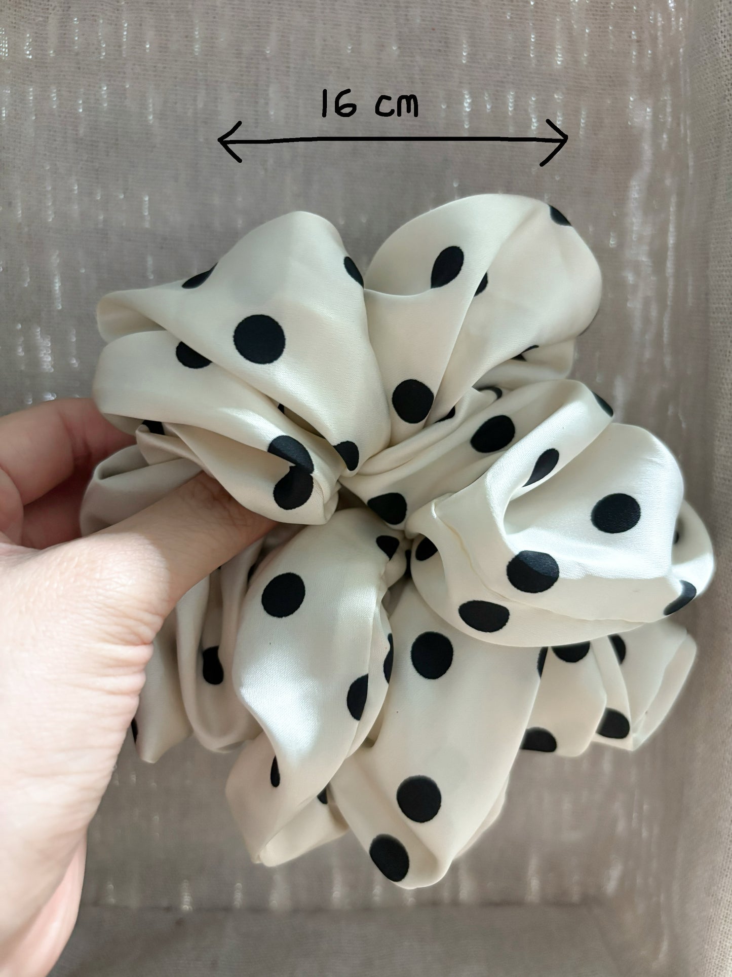 Ethereal polka scrunchie